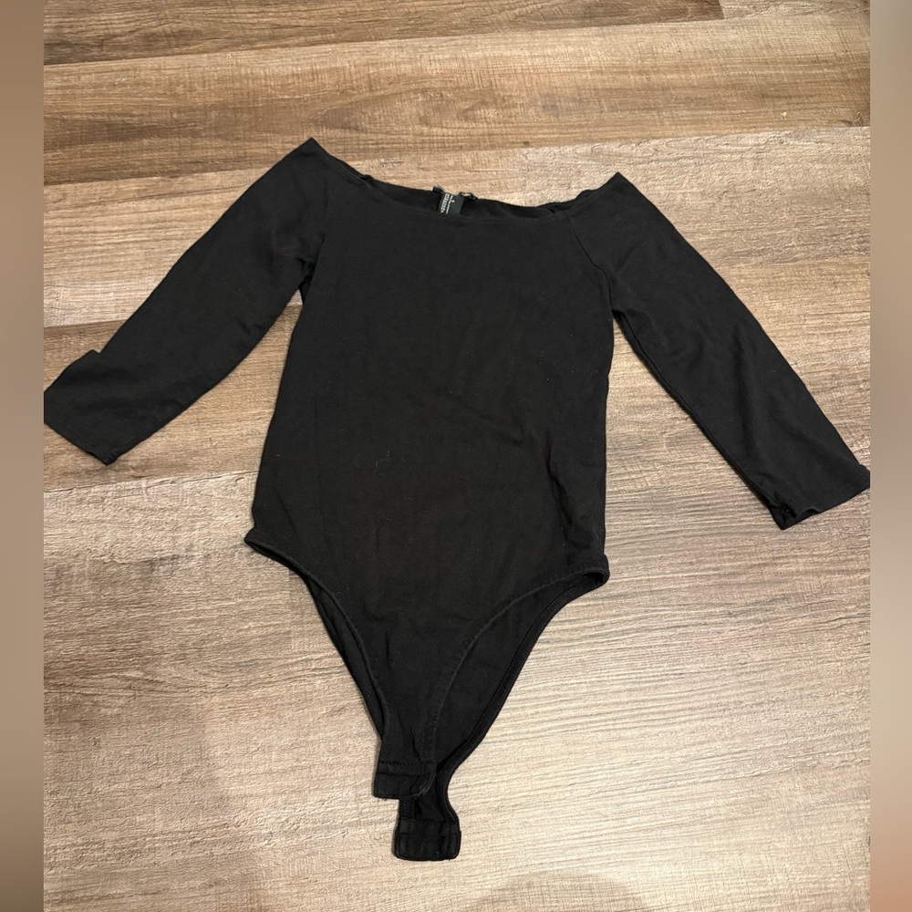Forever 21 Black Bodysuit with Long Sleeves